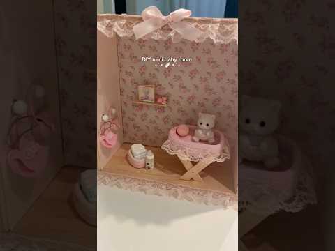 diy sylvanian families mini baby room 🍼🧸 #tutorial #diy #sylvanianfamilies #miniature #fy #cute