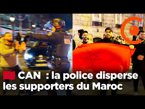 CAN : célébrations des supporters du Maroc sur les Champs-Elysées suite à la qualification en finale