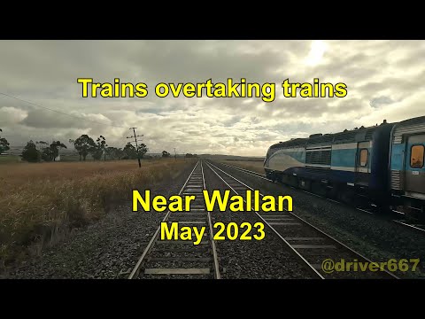 Train overtaking train near Wallan