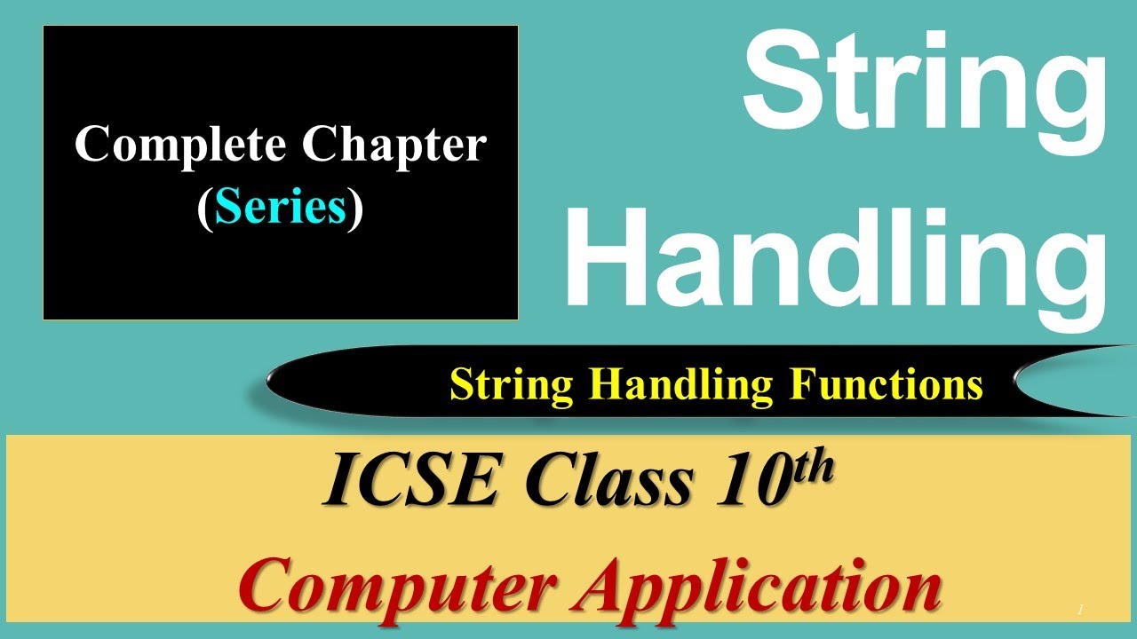 #8 String Handling In Java || String Function || ICSE 10th Computer Application