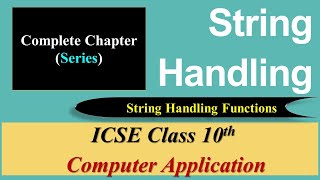 #8 String Handling In Java || String Function || ICSE 10th Computer Application