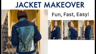 🧥 ♻️ JACKET MAKEOVER 🧥 ♻️ Quilt Fabric Panel Project | Fast & Easy | 3 HOUR PROJECT ⏰