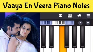 Vaaya En Veera Piano Notes  Tamil Songs Piano Note