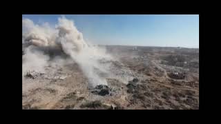 עזה: צילום מרחפן שמתעד פיצוץ של מתחם טרור על ידי אלכסנדרוני. האמונה בק-ל ושמירת המצוות מושיעים אותנו