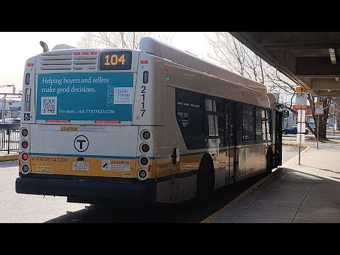 Riding MBTA route 104 inbound to Airport Station. (announcements only)