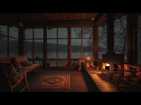 10 Hours⚡Cozy Cabin Porch with Heavy Rainstorm - Relaxing Rain Sounds for Sleeping, Studying & Relax