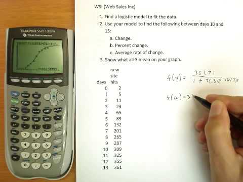math 212 Logistic regression, change, percent change, average rate of change