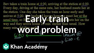 Early Train Word Problem