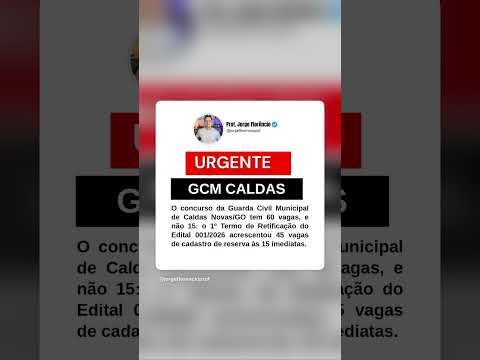 GCM Caldas Novas ! Estude pelas 60 vagas e não 15