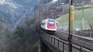 preview picture of video 'Gotthard Amsteg Viadukt Intschireuss-Brücke Gotthardlinie Nordrampe Bonus Chärstelenbach-Brücke'