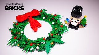 Lego 40426 Christmas Wreath with Brickheadz 40425 Nutcracker Speed Build