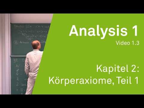 Analysis 1 WS 20/21 Video 1.3 - Kapitel 2: Körperaxiome, Teil 1