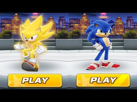 Super Sonic vs Movie Sonic in Sonic Forces Speed Battle - All 61 Runners Unlocked Gameplay