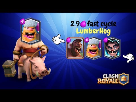 THE BEST hogrider-lumberjack cycle deck! (Clash Royale)