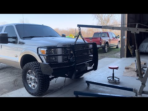 Putting a ranch hand bumper on my truck!