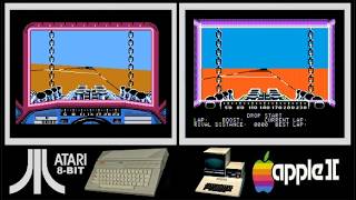 Atari 8-bit vs Apple II : STUNT CAR RACER (Side by side comparison)