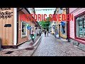 Sweden Walk 4K Rainy Day In Historic Sigtuna Old Streets Church Ruins