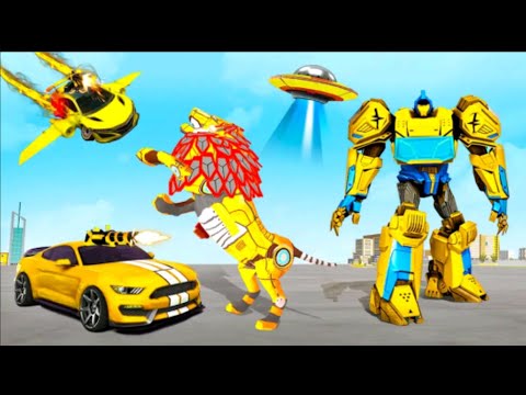 Flying Car Robot Transform - Spaceship Robot games Gameplay - Android/iOS.