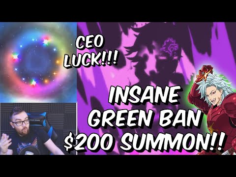 INSANE $200 GREEN BAN SUMMON!! - GOD TIER NETMARBLE CEO LUCK!!! - Seven Deadly Sins: Grand Cross