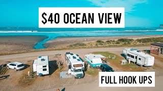 Hobuck beach resort, Cape Flattery, full hook up sites with an ocean view
