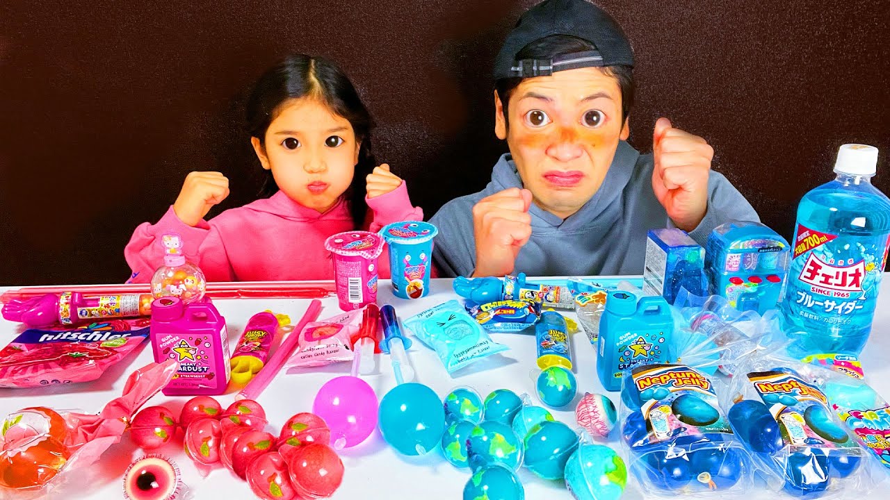 Pink vs Blue Food Challenge.