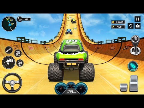 US Monster Truck Driving 3D 2023  - Impossible Car Mega Stunts Ramp Simulator - Android GamePlay