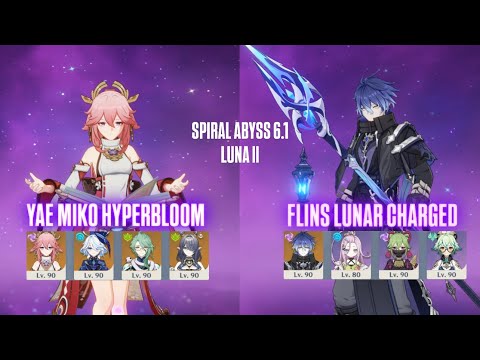 Spiral Abyss 6.1 Luna 2 | C0 Yae Miko Hyperbloom & C0 Flins Lunar Charged | Genshin Impact