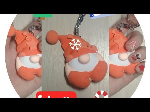 Брелок гном из воздушного пластилина.??