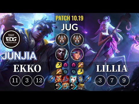 EDG JunJia Ekko vs Lillia Jungle - KR Patch 10.19