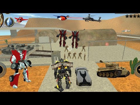 Vegas Crime Simulator - (Transformer Fight Army Base 🪐 Alien Car Robot) Army Car - Android Gameplay