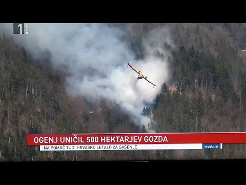 POŽAR  POTOČE NAD  PREDDVOROM GASI  HRVAŠKO  LETALO     2022