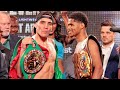 SHAKUR STEVENSON TRIES TO INTIMIDATE OSCAR VALDEZ AT WEIGH IN! REFUSES TO BREAK FACE OFF!
