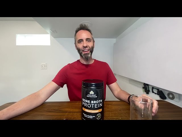 Best Salted Caramel Bone Broth Protein Powder - close-up view