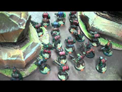 Imperial Guard vs Orks 01 40K Battle Report (Mesas)