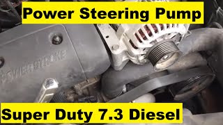 7.3 Super Duty Power Steering Pump, How to replace 99-03 Ford Powerstroke power steering pump