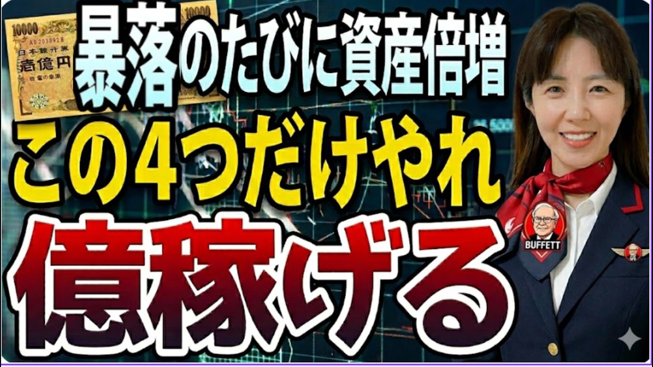 新NISAや株式投資で暴落のたび億稼ぐならこの４つ忘れるな！【50代60代】暴落で資産を「溶かす人」と「倍にする人」の差。老後不安を消し去る4つの鉄則。