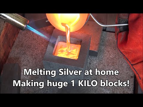 PURE SILVER Melting and Pouring KILO cubes (and more) - Backyard Bullion Silver Pouring