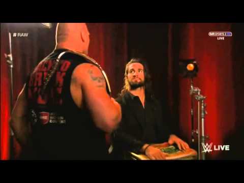 Seth Rollins takes Brock Lesnar's chair (RAW 1.26.15)