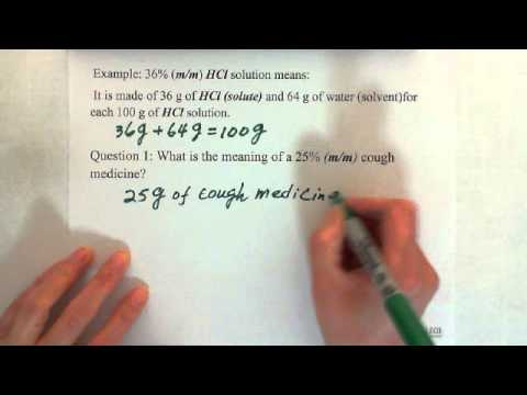 1. Concentration of Solution: Mass Percent (%m/m) (1)