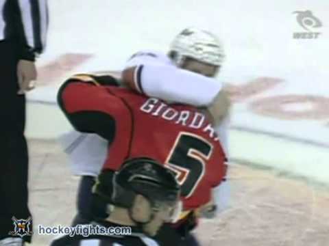 Colin Fraser vs Mark Giordano Oct 26, 2010
