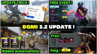 Bgmi Update Trick 😱 Free 2 Matarial & 5 Mythic Emblem | Bgmi 3.2Update Achievement | Bgmi New Update