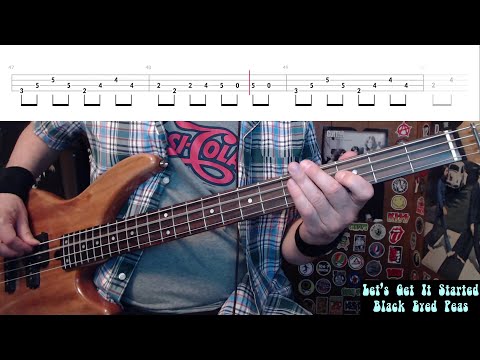 Let's Get It Started by Black Eyed Peas - Bass Cover with Tabs Play-Along