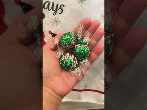 Trying Lindt Lindor Peppermint Cookie Chocolate Truffles. #shorts #ytshorts  #review #lindt #candy