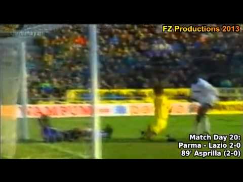 Serie A 1993-1994, day 20 Parma - Lazio 2-0 (Asprilla goal)