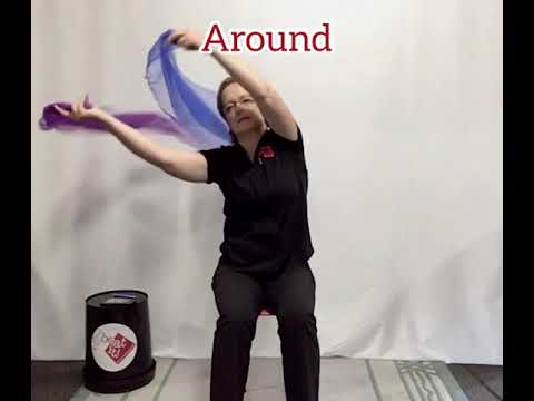 Music and movement activity for seniors using 2 scarves
