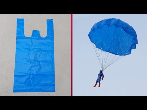 How to make a Parachute at home From plastic bag