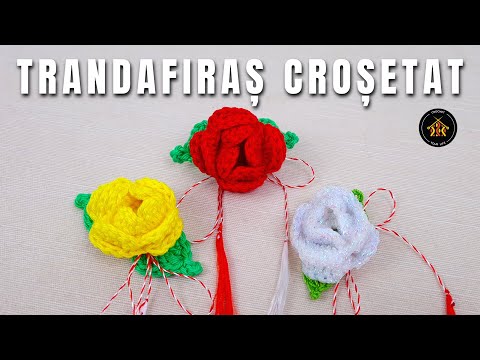 Cum crosetam trandafir mic - potrivit ca martisor, dar si pentru decor