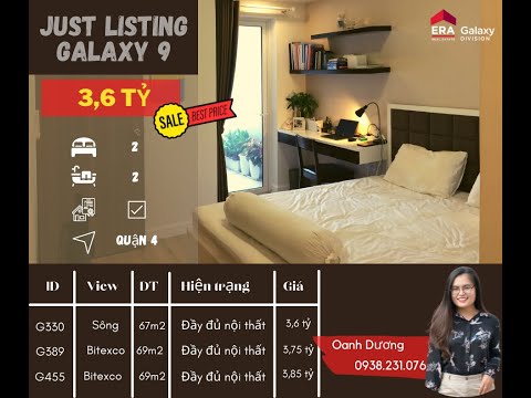 Bán gấp Galaxy 9 - 3,85 tỷ (sổ hồng) 2PN 2WC, tầng cao, view thoáng.