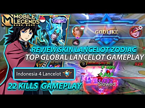 REVIEW LANCELOT SKIN ZODIAC PISCES!! INDONESIA TOP GLOBAL LANCELOT GAMEPLAY | MOBILE LEGENDS