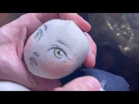 Drawing a Doll Face on my Fabric AY Doll DIY + ASMR